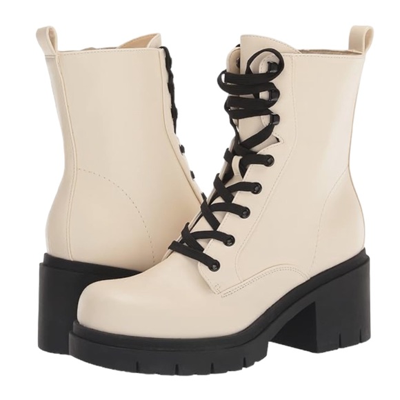 NEW Nine West Juna Heeled Combat Boots Women's Size 7.5 - Picture 1 of 12